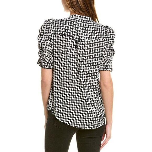 NWT Laundry by Shelli Segal Ruched Sleeve Houndstooth L - Picture 2 of 9
